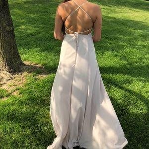 Champagne color bridesmaids dress. Size: M